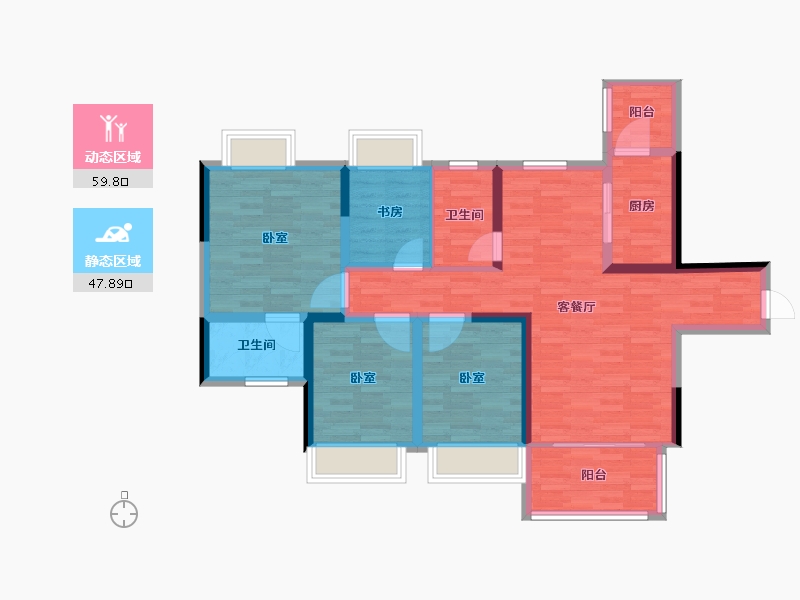 四川省-成都市-三盛都会城-95.39-户型库-动静分区