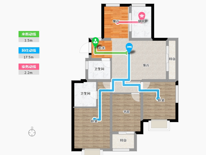 四川省-成都市-嘉裕第六洲隐溪谷-89.84-户型库-动静线