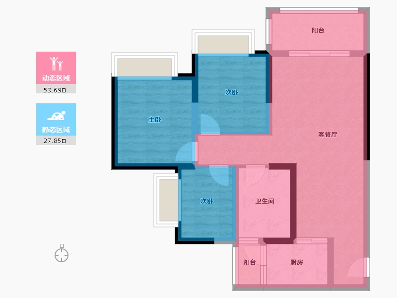 四川省-绵阳市-兴发孔雀公园-71.73-户型库-动静分区