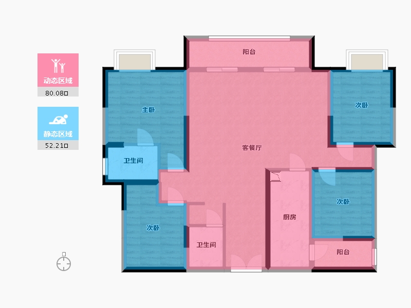 四川省-宜宾市-恒旭·江悦台-117.61-户型库-动静分区