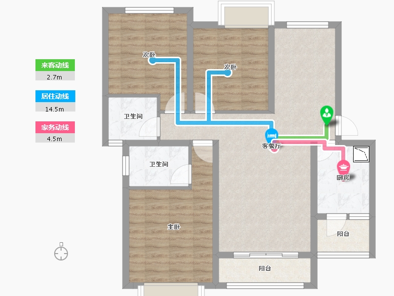 四川省-绵阳市-葫芦溪新城-87.62-户型库-动静线