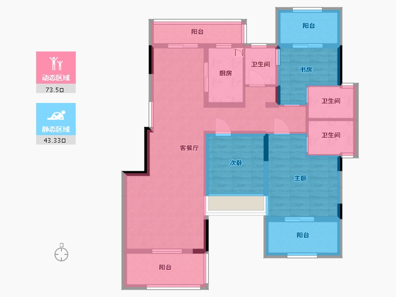 四川省-巴中市-江南福地二期-102.81-户型库-动静分区