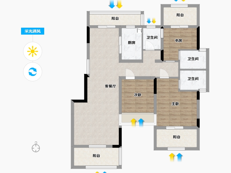 四川省-巴中市-江南福地二期-102.81-户型库-采光通风