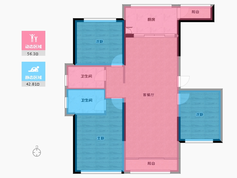 广西壮族自治区-桂林市-金柯御城-88.75-户型库-动静分区