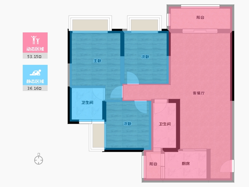 四川省-绵阳市-兴发孔雀公园-78.72-户型库-动静分区