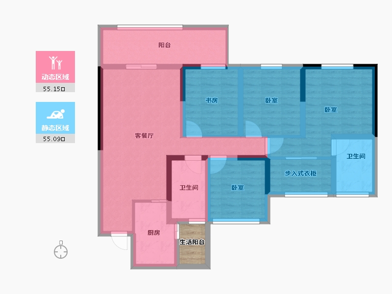 四川省-宜宾市-远达·北辰天骄-99.36-户型库-动静分区