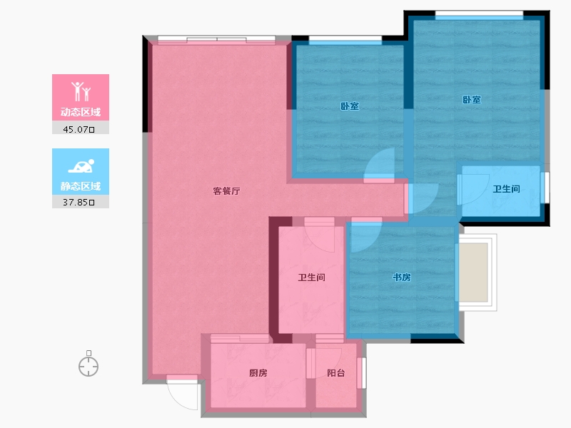 四川省-成都市-天府公园城-73.71-户型库-动静分区