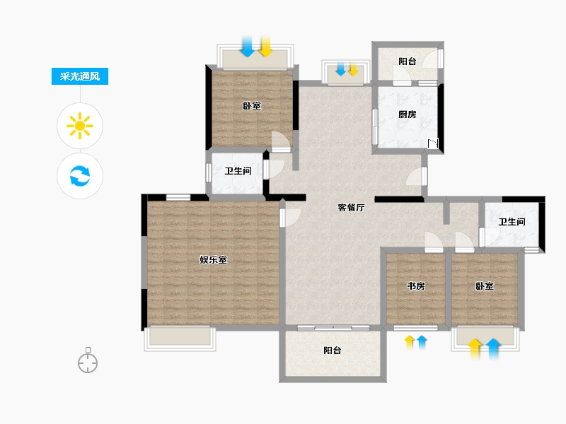 四川省-南充市-禾瑞源-129.72-户型库-采光通风