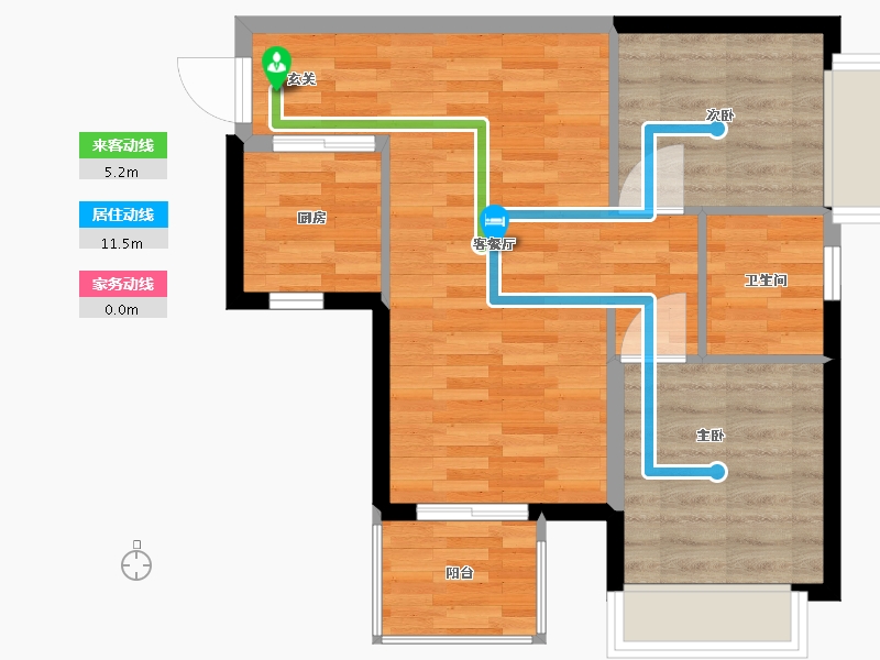 广西壮族自治区-南宁市-龙光玖悦府-57.24-户型库-动静线