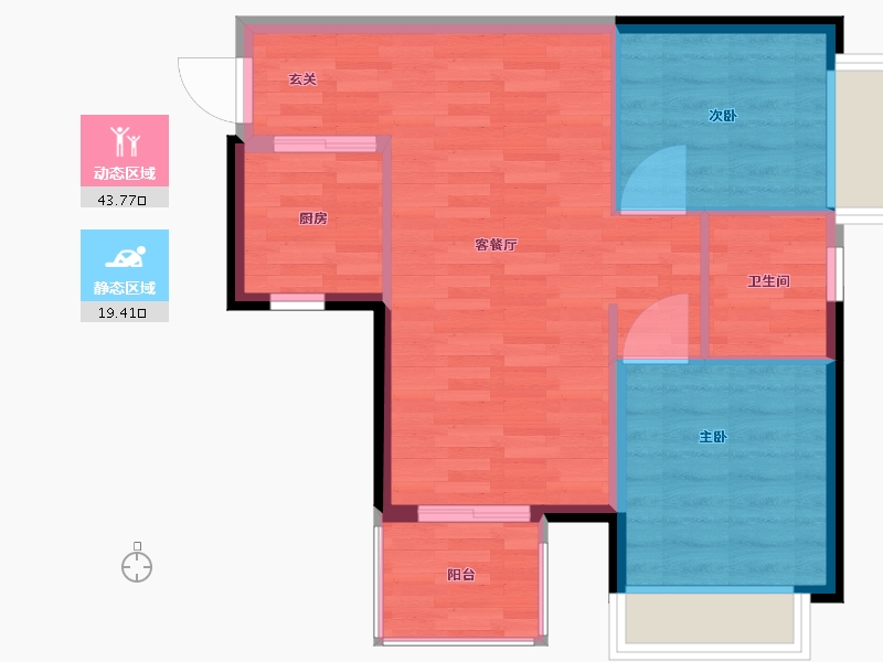 广西壮族自治区-南宁市-龙光玖悦府-57.24-户型库-动静分区