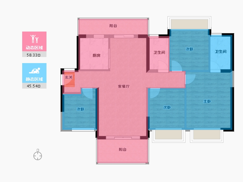 广西壮族自治区-南宁市-龙光玖悦府-93.46-户型库-动静分区