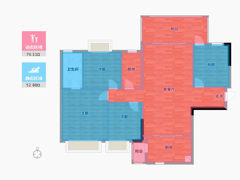 广西壮族自治区-南宁市-山湖海悦府-112.85-户型库-动静分区