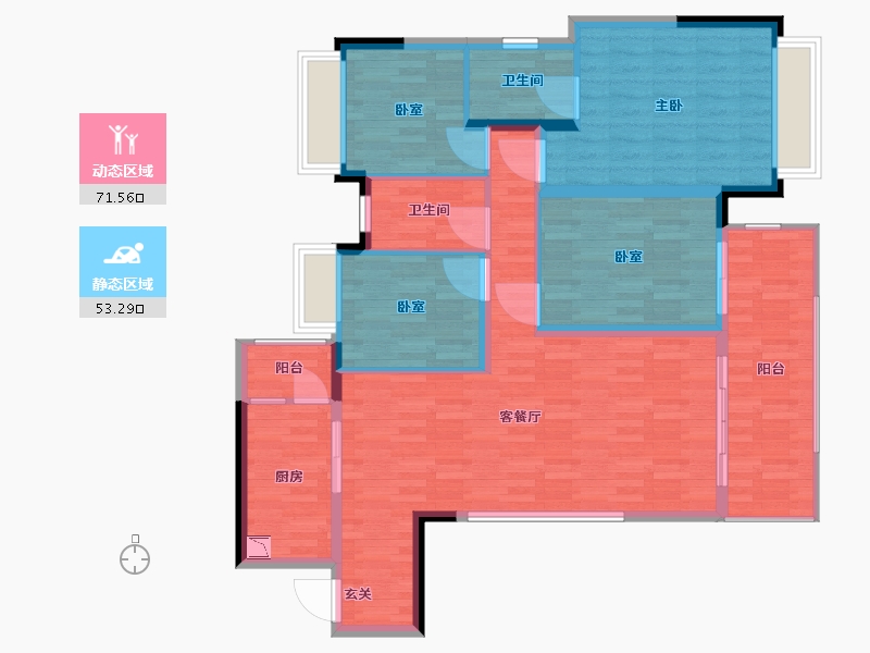 广西壮族自治区-南宁市-山湖海悦府-113.02-户型库-动静分区