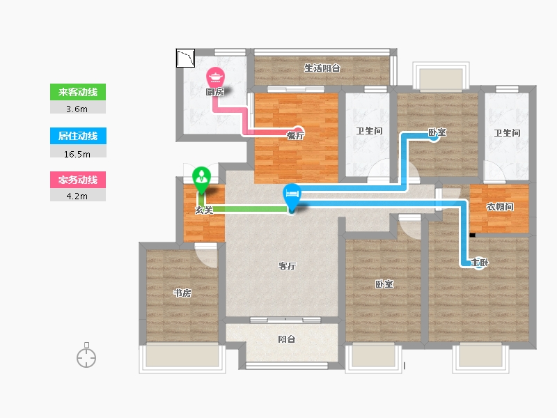 四川省-成都市-嘉裕第六洲隐溪谷-110.26-户型库-动静线