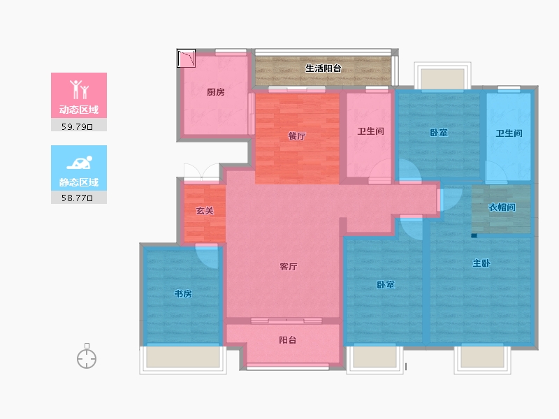 四川省-成都市-嘉裕第六洲隐溪谷-110.26-户型库-动静分区