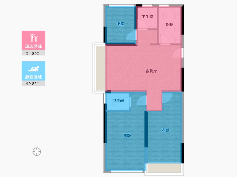 广西壮族自治区-桂林市-牧川智汇公馆-67.14-户型库-动静分区