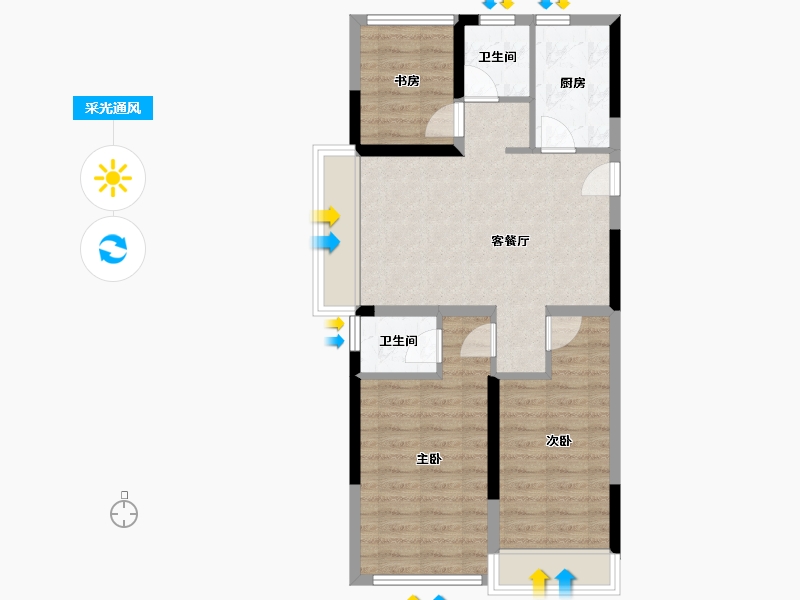 广西壮族自治区-桂林市-牧川智汇公馆-67.14-户型库-采光通风