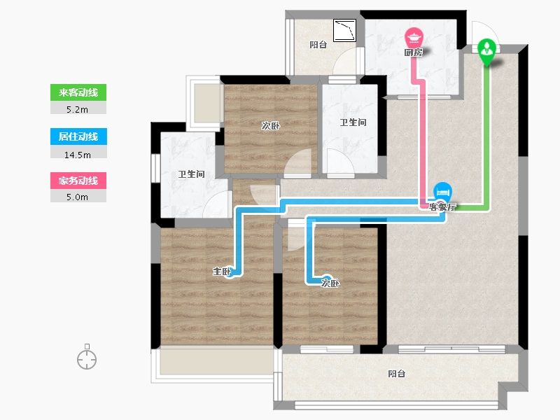 四川省-绵阳市-敏捷悦江府-86.60-户型库-动静线