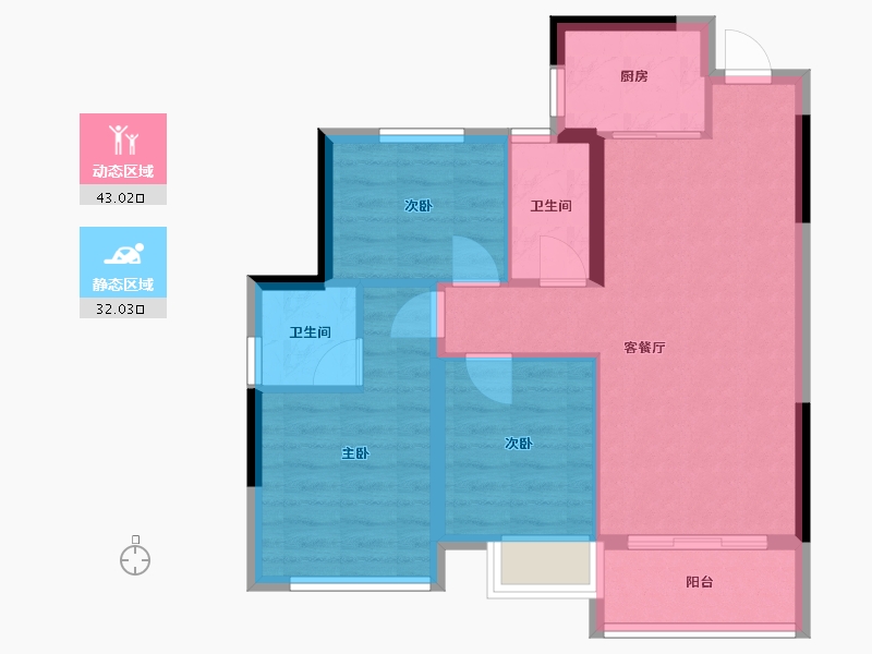 广西壮族自治区-桂林市-天驰桂宏达公园悦府-67.05-户型库-动静分区