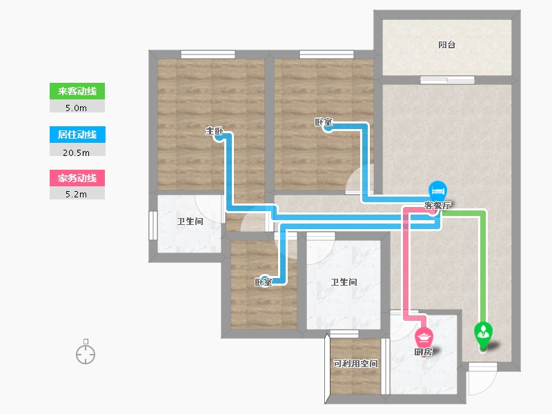 四川省-南充市-锦城中央公园-74.47-户型库-动静线