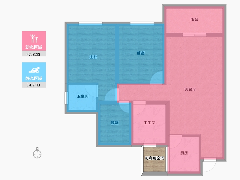 四川省-南充市-锦城中央公园-74.47-户型库-动静分区