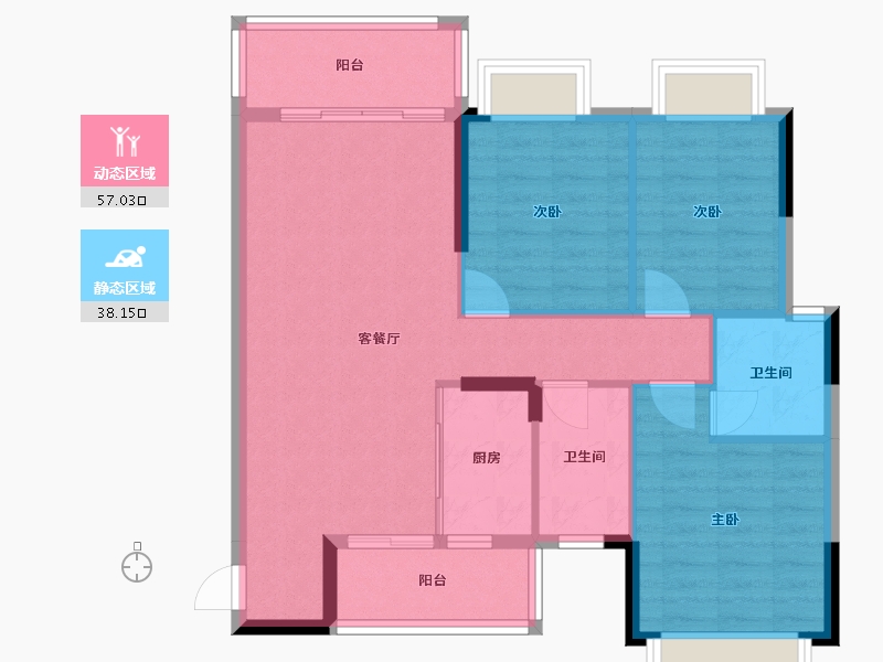 广西壮族自治区-桂林市-天驰桂宏达公园悦府-85.83-户型库-动静分区