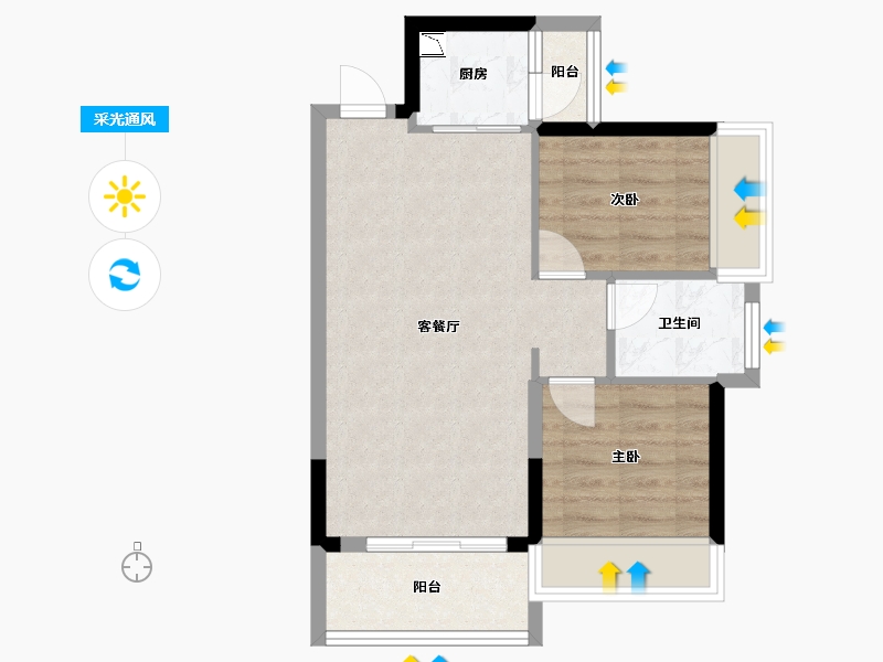 广西壮族自治区-桂林市-大龙城-54.75-户型库-采光通风