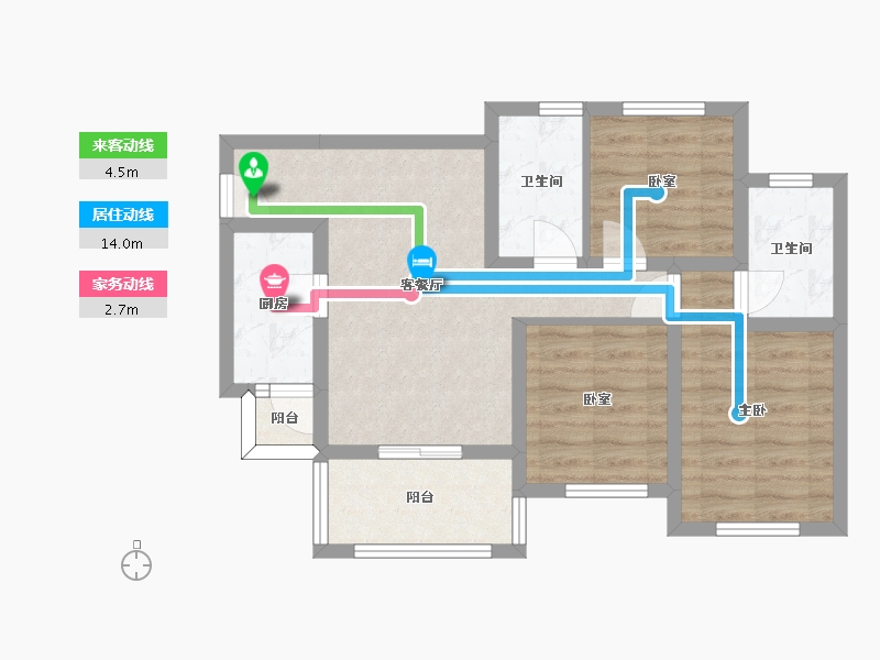 四川省-南充市-凤栖澜湾-65.60-户型库-动静线