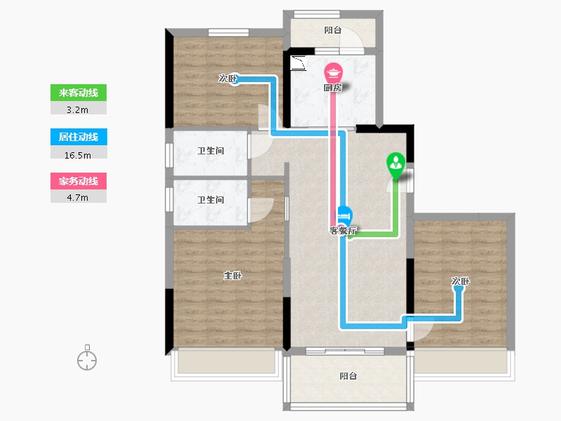 四川省-雅安市-碧桂园·天玺湾-89.96-户型库-动静线