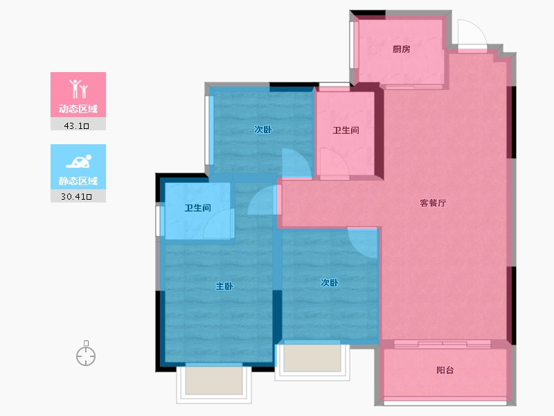 广西壮族自治区-桂林市-天驰桂宏达公园悦府-65.48-户型库-动静分区