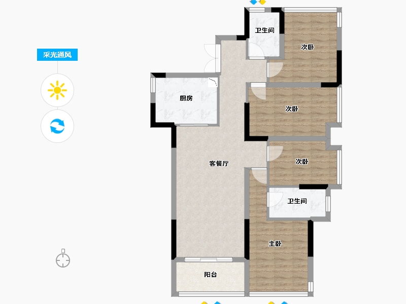 广西壮族自治区-桂林市-荣和桂林桃花源著-100.15-户型库-采光通风