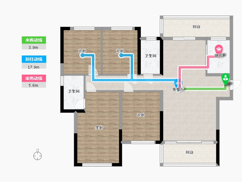 湖南省-邵阳市-滨江国际-122.19-户型库-动静线