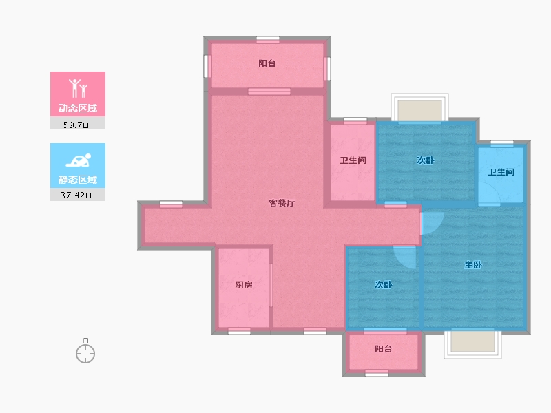 湖南省-衡阳市-博达新桂城-86.94-户型库-动静分区