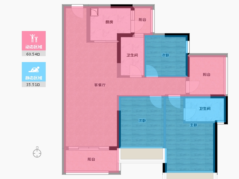 广东省-惠州市-中洲半岛城邦江山美苑五期-84.88-户型库-动静分区