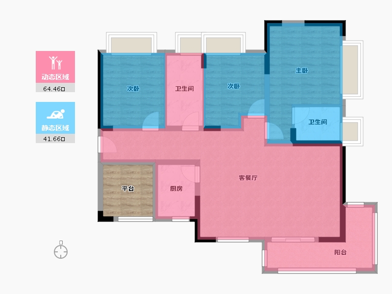 四川省-绵阳市-利奥观澜盛景-100.25-户型库-动静分区