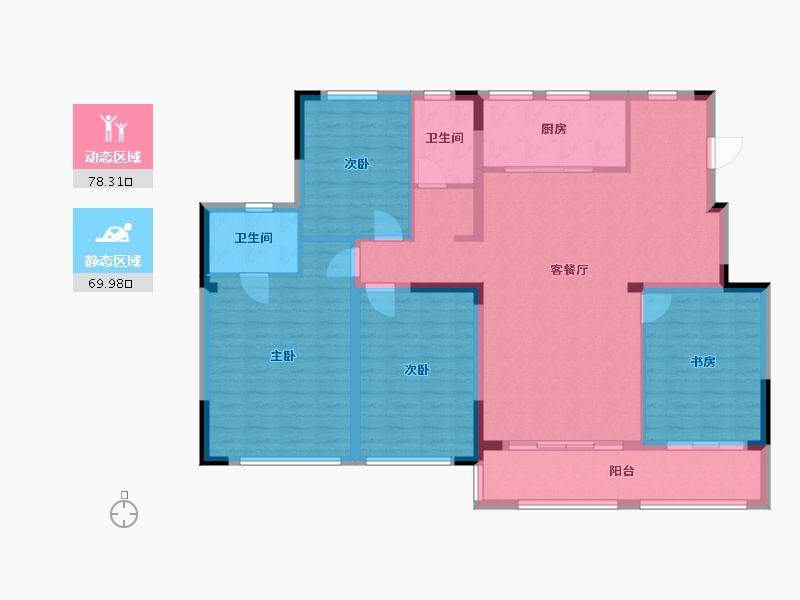 江苏省-泰州市-桃源府北苑-135.00-户型库-动静分区