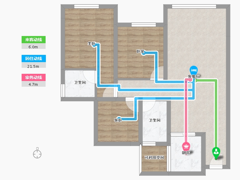 四川省-南充市-锦城中央公园-73.12-户型库-动静线