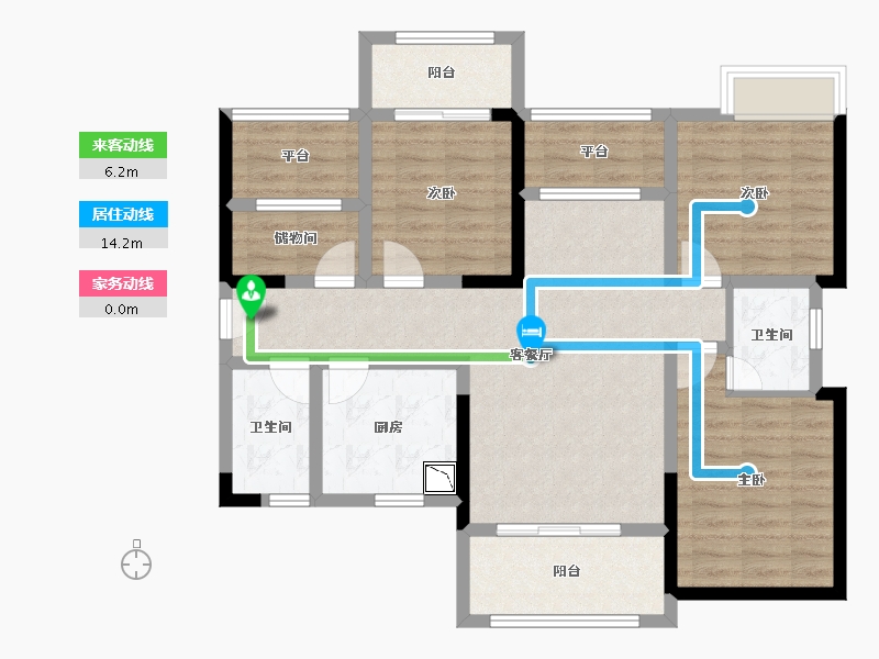 四川省-绵阳市-利奥观澜盛景-95.87-户型库-动静线