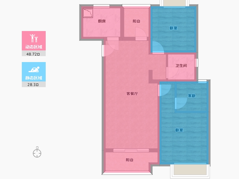 四川省-眉山市-美的云溪郡-67.29-户型库-动静分区