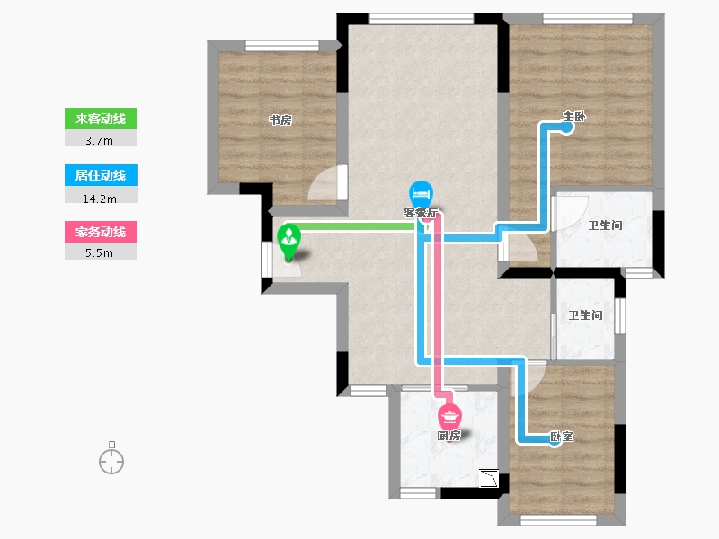 四川省-遂宁市-金科集美天宸-73.66-户型库-动静线