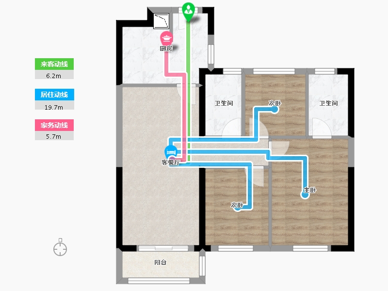 湖北省-武汉市-万科保利联投理想星光-73.03-户型库-动静线