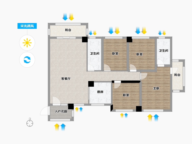 广西壮族自治区-百色市-靖西阳光城-120.95-户型库-采光通风