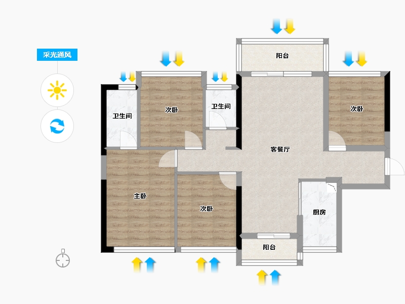 广西壮族自治区-桂林市-光达云创谷溪江悦-92.41-户型库-采光通风