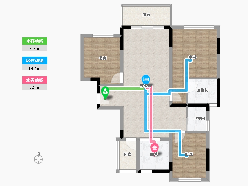 四川省-遂宁市-金科集美天宸-82.22-户型库-动静线