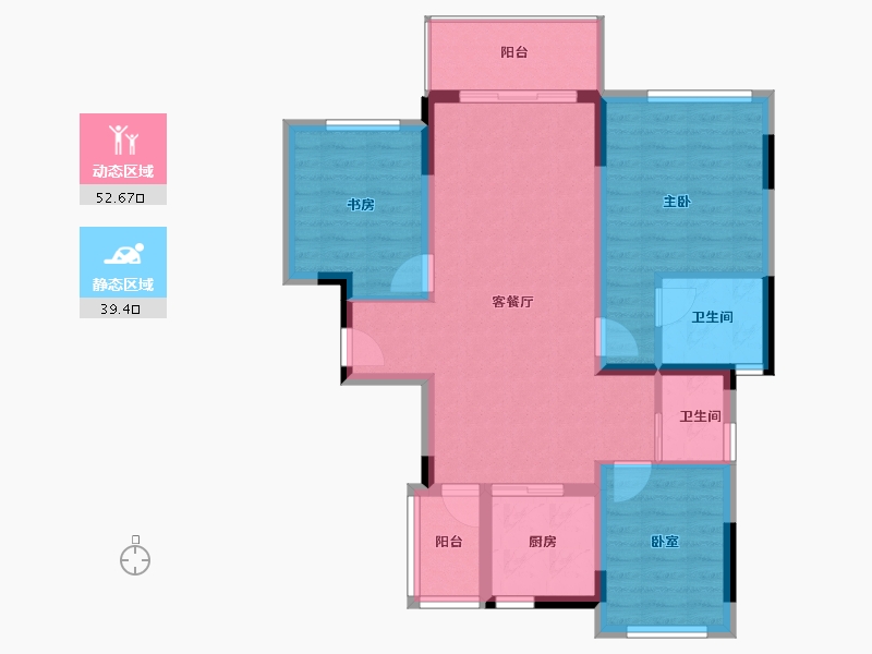 四川省-遂宁市-金科集美天宸-82.22-户型库-动静分区