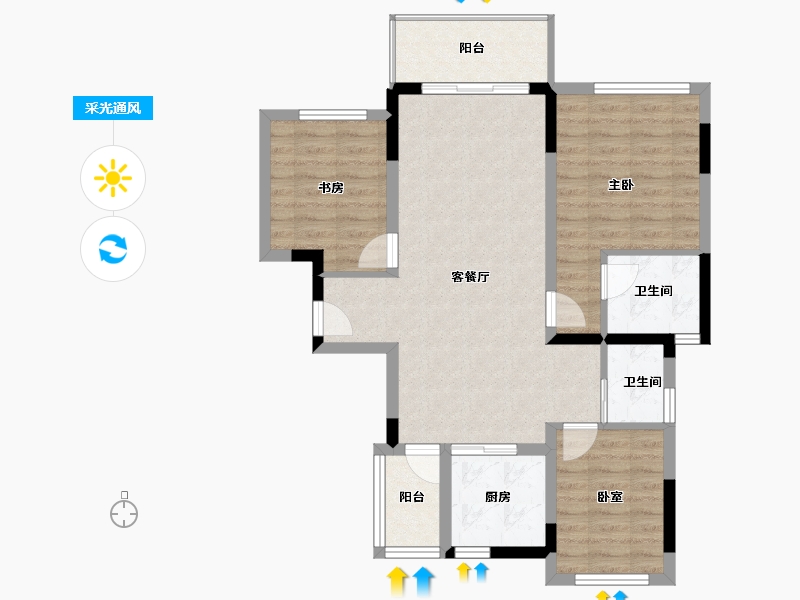 四川省-遂宁市-金科集美天宸-82.22-户型库-采光通风