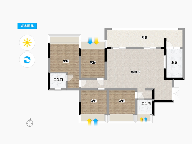 四川省-雅安市-中国供销·龙溪源-111.14-户型库-采光通风