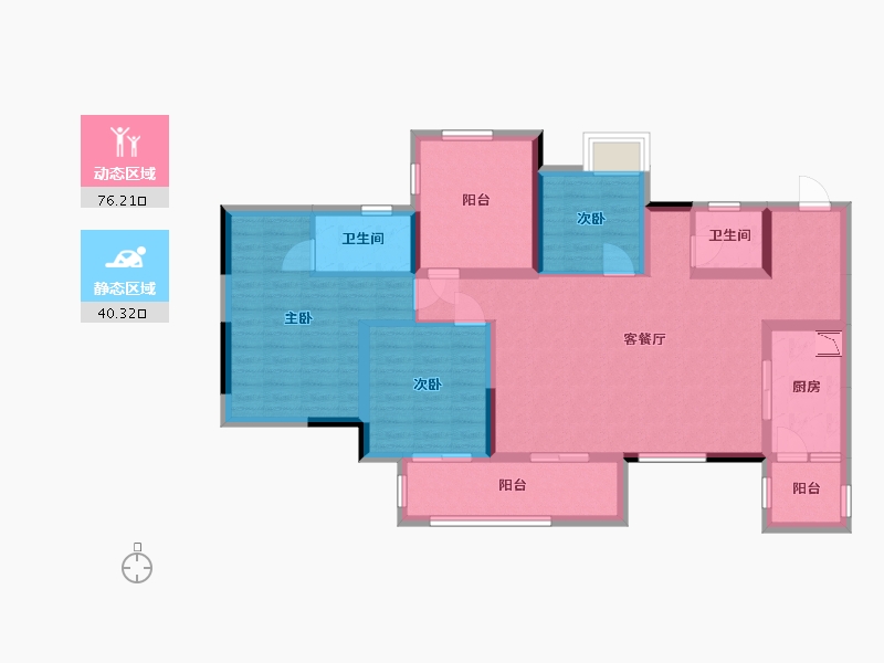 四川省-眉山市-彭山领地观江府-103.12-户型库-动静分区