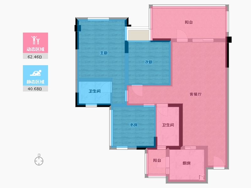 四川省-雅安市-西部网信·蒙山府-90.93-户型库-动静分区