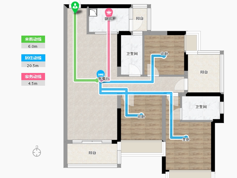 广东省-惠州市-中洲华昕府-83.91-户型库-动静线